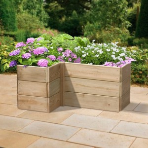 L Shaped Wooden Raised Bed